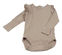 Pudrové žebrované body s volánky Newbie