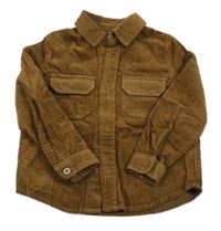 Hnědá manšestrová košilová bunda PRIMARK