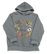 Tmavošedá mikina s potiskem a kapucí - Harry Potter 