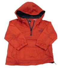 Červená šusťáková větrovka s opicí a kapucí Next