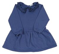 Tmavomodré teplákové šaty s madeirovým límcem Primark