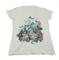 Bílo-modro-růžové tričko se zvířátky Yigga