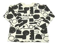 Smetanovo-černé triko s obrazci George