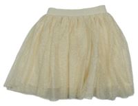 Smetanová tylová třpytivá sukně 