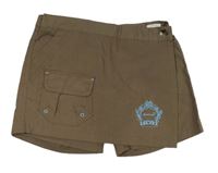 Hnědá skort šusťáková outdoorová sukně s výšivkou Woorhead 