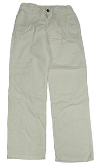 Bílé plátěné kalhoty H&M
