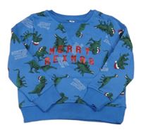 Nové - Modrá mikina s dinosaury Pep&Co