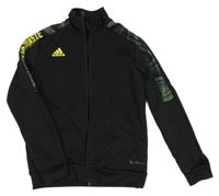 Černá sportovní propínací funkční mikina s nápisem zn. Adidas 