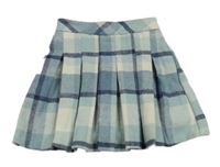 Světlemodro-bílo-tmavomodrá kostkovaná skládaná sukně Matalan