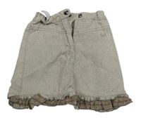 Béžovo-bílá vzorovaná plátěná sukně Esprit