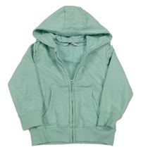 Světlezelená propínací mikina se srdíčkem a kapucí V by Very