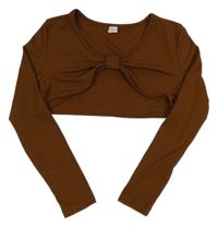 Hnědé žebrované bolerko Shein