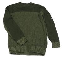 Khaki svetr s nášivkou F&F