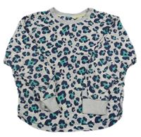 Šedo-tmavomodro-zelená vzorovaná oversize mikina Fearne