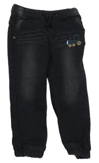 Černé teplákové rifle s vláčkem So Cute 