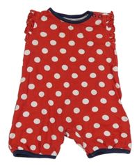 Červeno-bílý puntíkovaný letní overal TU 