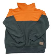 Šedo-oranžová fleecová mikina se stojáčkem Yigga 