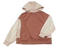 Růžovo-světlerůžová mikina s kapucí Next 