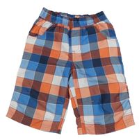 Modro-oranžovo-bílé kostkované kraťasy Kids