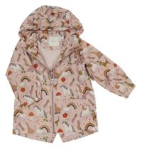 Světlerůžová šusťáková jarní parka se zvířátky Next