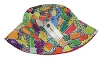 Barevný vzorovaný šusťákový oboustranný klobouk 