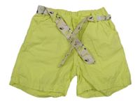 Citronové plátěné kraťasy s páskem Dopodopo