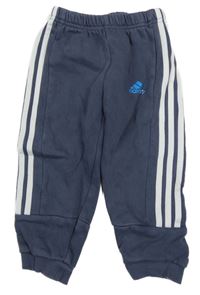 Modrošedé tepláky s logem Adidas
