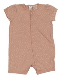 Světlerůžový kraťasový overal s puntíky H&M