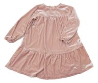 Světlerůžové sametové šaty H&M