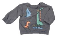Šedá mikina s dinosaury Primark 