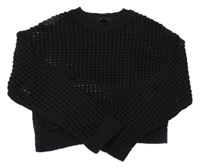 Černý ažurový crop svetr New Look 