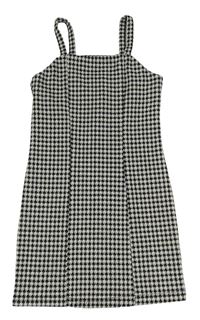 Černo-bílo/světlešedé vzorované šaty se třpytkami PRIMARK