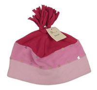 Nové - světlerůžovo-růžovo-malinová fleecová čepice s flitry Bhs