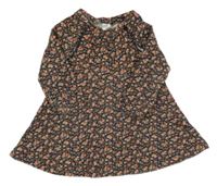 Černé šaty s růžemi a volánky GAP