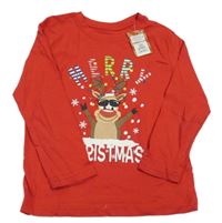 Nové - červené triko se sobem PRIMARK