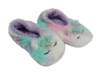 Duhové chlupaté zateplené bačkory - jednorožec vel. 35