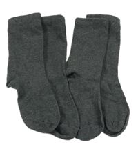 2x - Tmavošedé melírované ponožky 