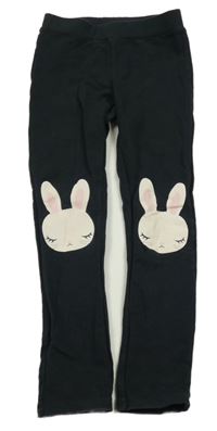 Černé teplákové legíny se zajíčky H&M