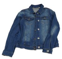 Tmavomodrá tepláková riflová bunda s límečkem alive