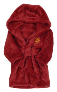 Tmavočervený plyšový župan s logem - Harry Potter a kapucí morrisons