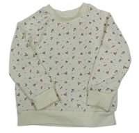 Smetanová puntíkatá mikina s kytičkami PRIMARK