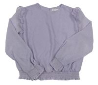 Světlefialová puntíkatá halenka s volánky H&M