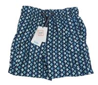 Nové - tmavomodré cargo plážové kraťasy s rybičkami M&Co