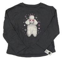 Nové - tmavošedé triko s pudlíkem St. Bernard