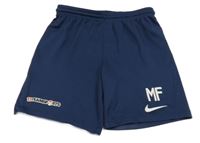 Tmavomodré funkční sportovní kraťasy s logem a písmenky Nike