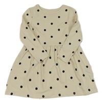 Smetanovo-černé puntíkaté šaty H&M