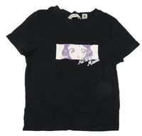 Černé žebrované crop tričko se Sněhurkou H&M