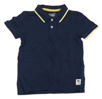 Tmavomodro/žluté polo tričko s palmou C&A