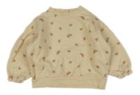 Vanilková oversize mikina s růžemi mamas&papas