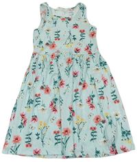 Světlemodré květované šaty H&M